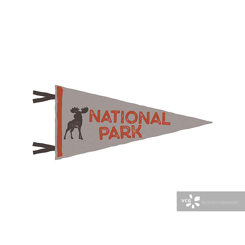 国家公园的三角旗露营冒险标志图片素材
