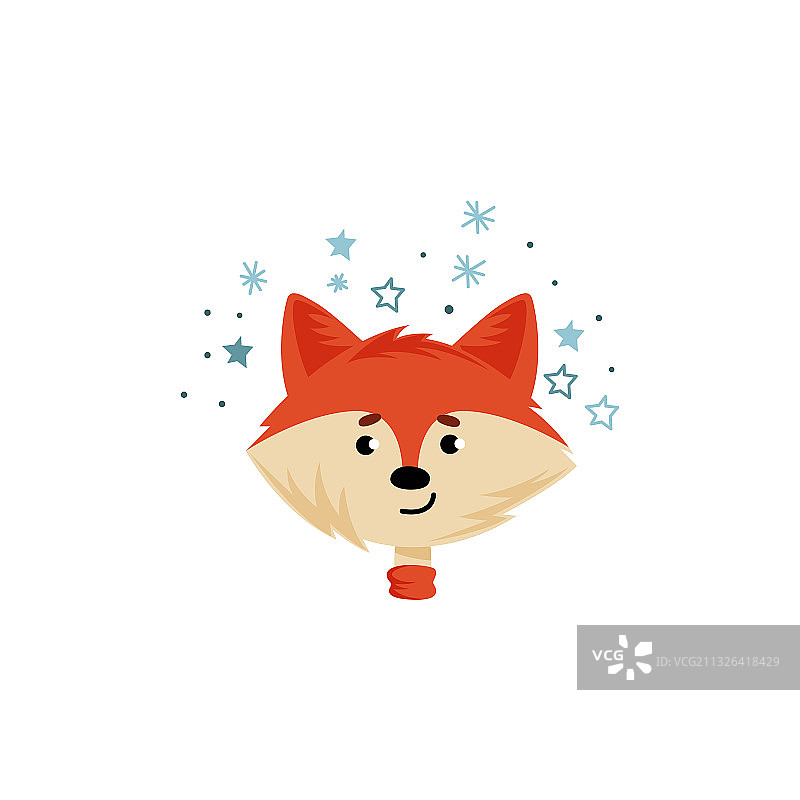 红狐狸头或表情的图片素材