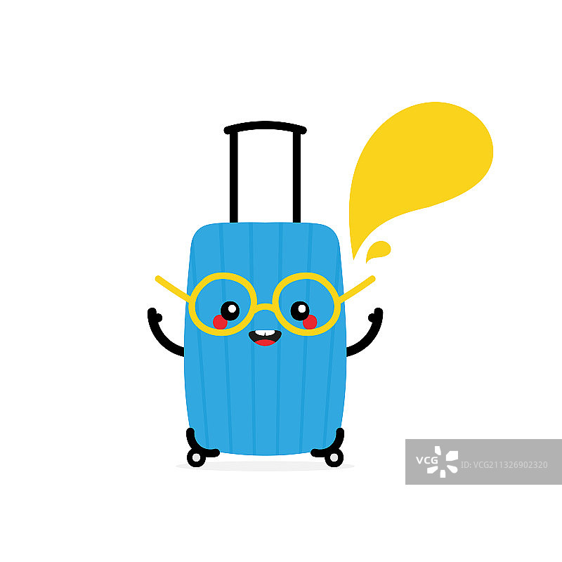 旅行行李character with speech bubble图片素材