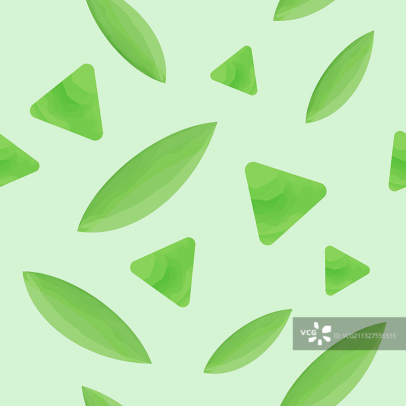 绿色水彩粽子和叶子无缝拼接包装矢量插画图案图片素材