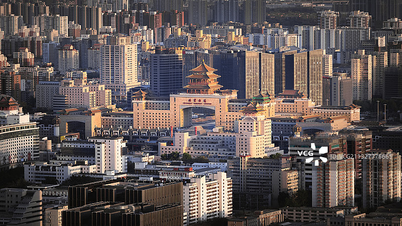 中央电视塔俯瞰北京西站图片素材