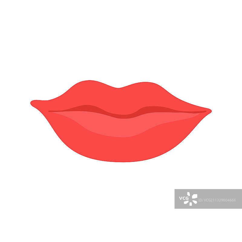 红色性感的女性嘴唇孤立的背景图片素材