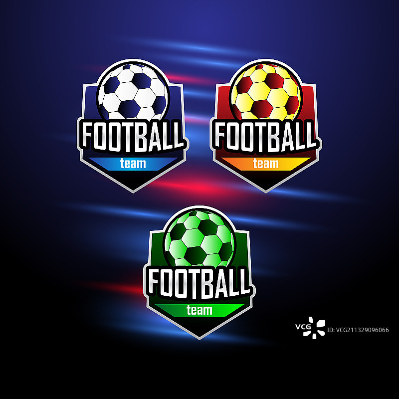 足球徽章设计横幅印刷和图片素材