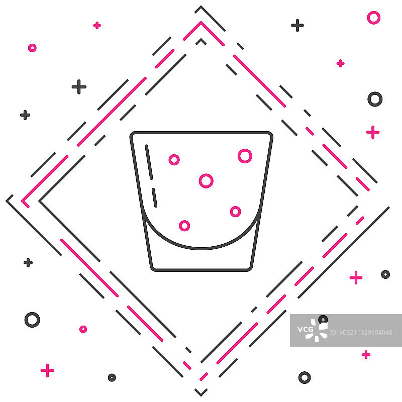 线玻璃朗姆酒图标孤立在白色图片素材