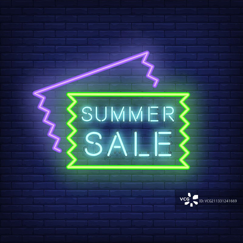 夏季销售霓虹灯招牌设计图片素材