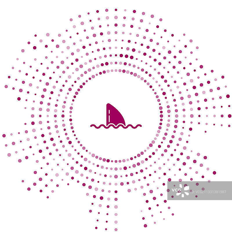 紫色鱼翅在海浪图标隔离上图片素材
