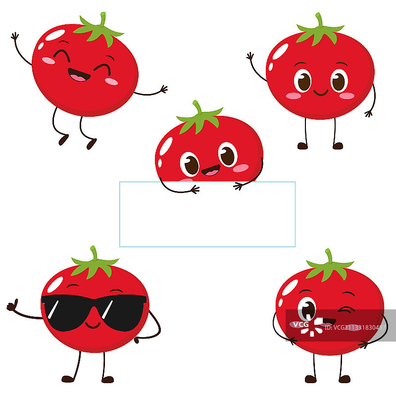 可爱快乐的红番茄性格图片素材