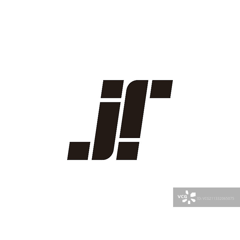 字母jr简单的几何条纹标志图片素材