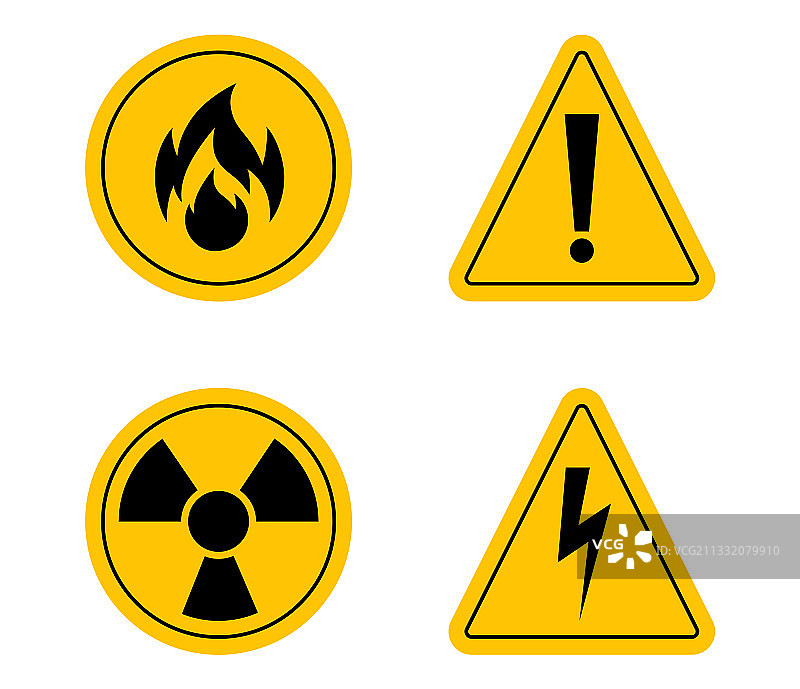 警告和危险标志设计图片素材