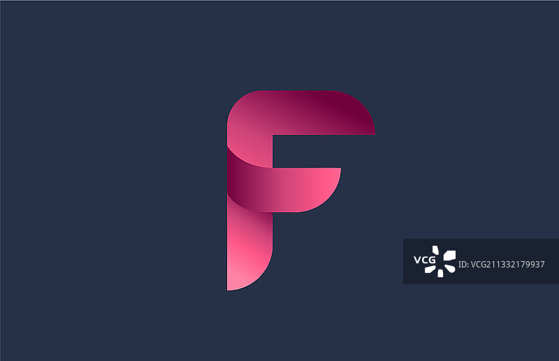 F蓝粉字母标志为品牌和图片素材