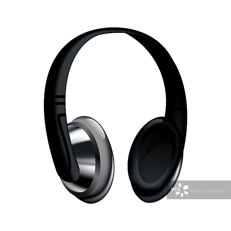 黑色音乐耳机或游戏耳机图片素材