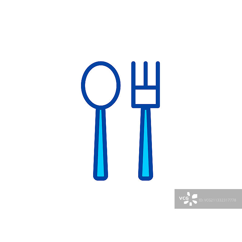 勺子和叉子的图标，咖啡馆和餐厅的图标图片素材