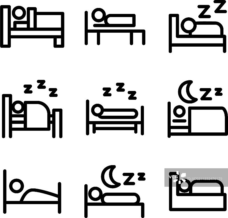 睡眠图标或标志孤立符号符号图片素材