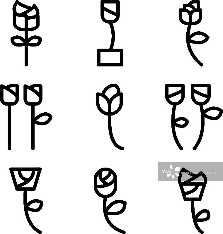 玫瑰图标或标志孤立符号符号图片素材