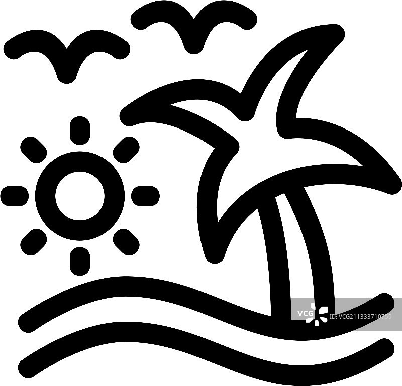 海滩图标或标志孤立的标志符号图片素材