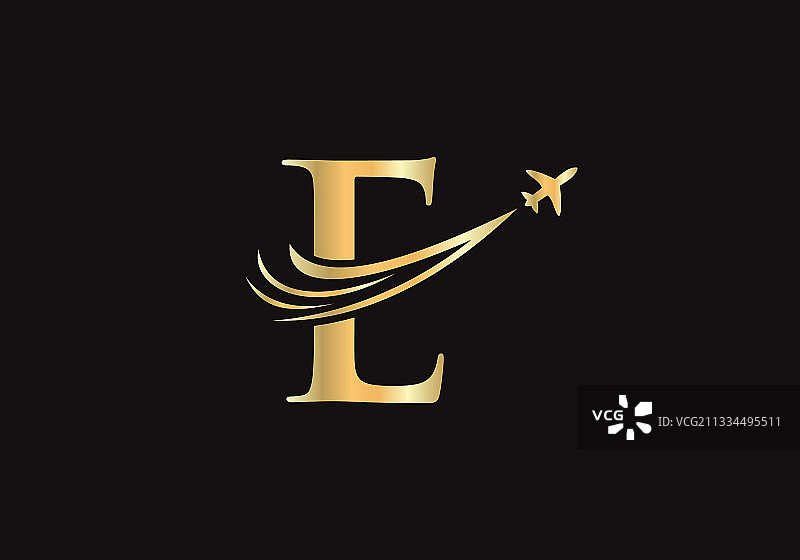 现代航空旅行标志设计用e字母e图片素材