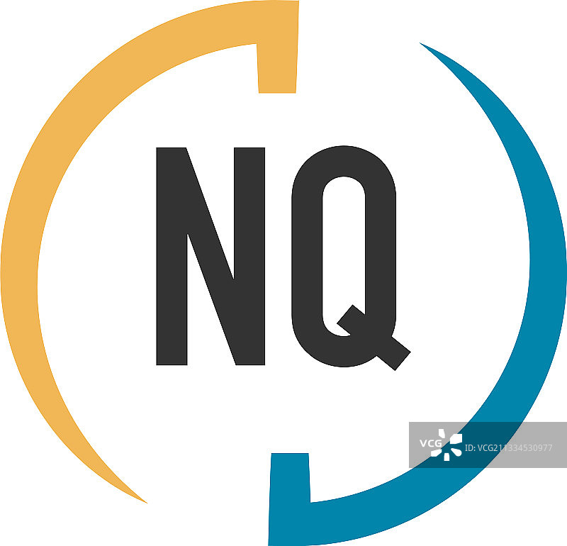 首字母nq swoosh设计标志概念图片素材