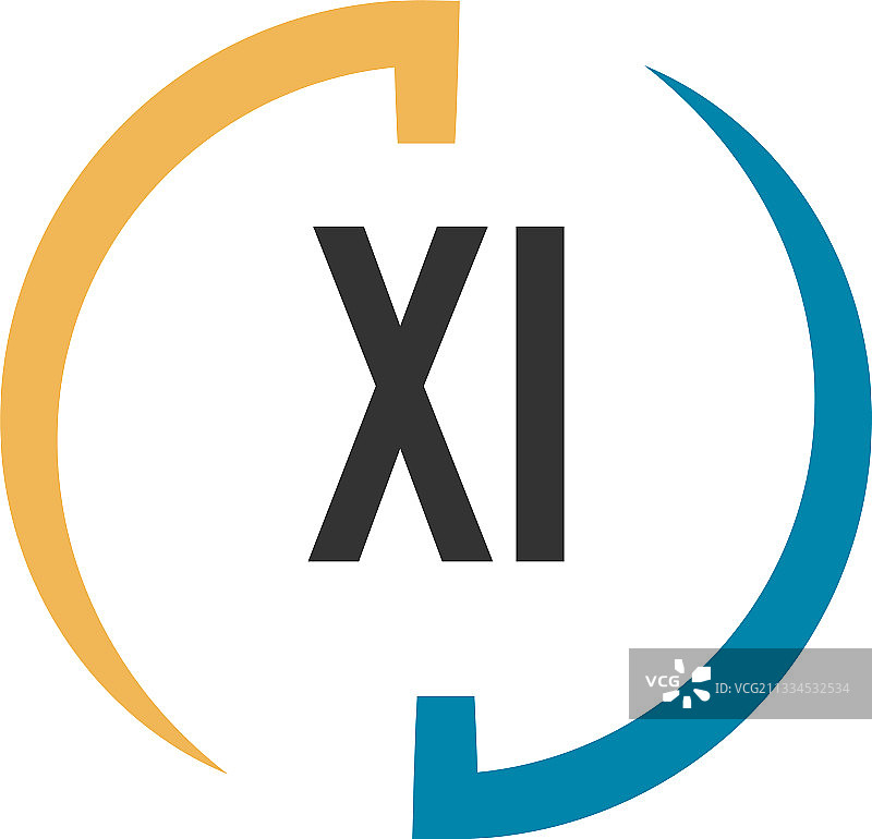 首字母xi swoosh设计标志概念图片素材