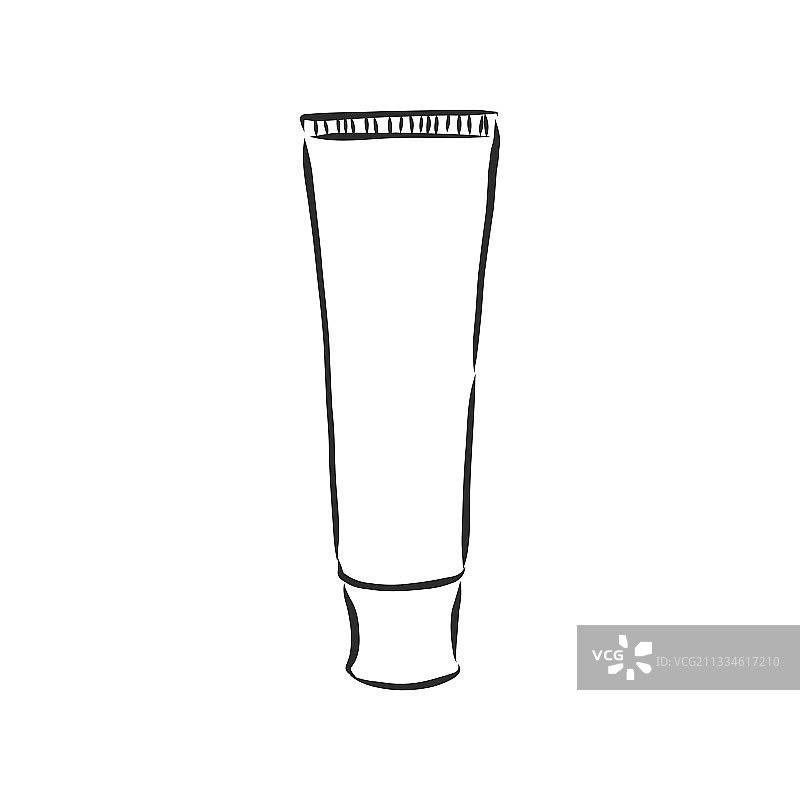 牙膏管手绘轮廓涂鸦图标图片素材