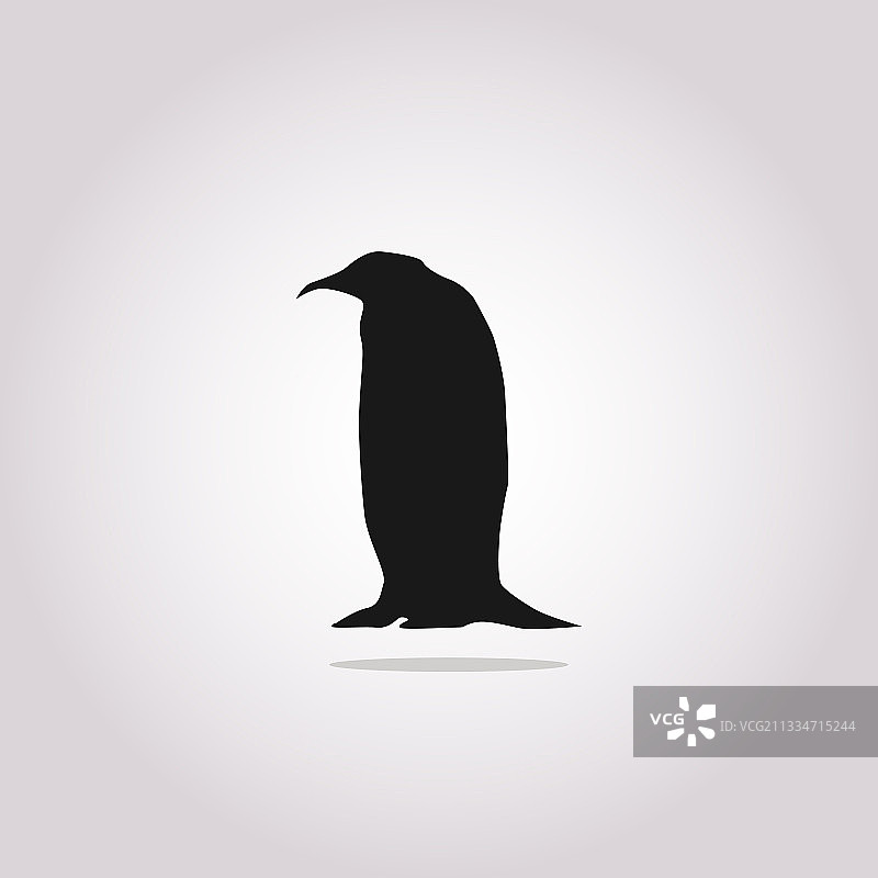 黑色南极企鹅剪影图标站立图片素材