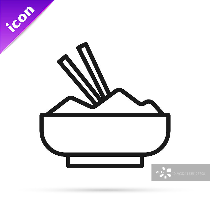 米饭在碗里用筷子画上黑线图片素材