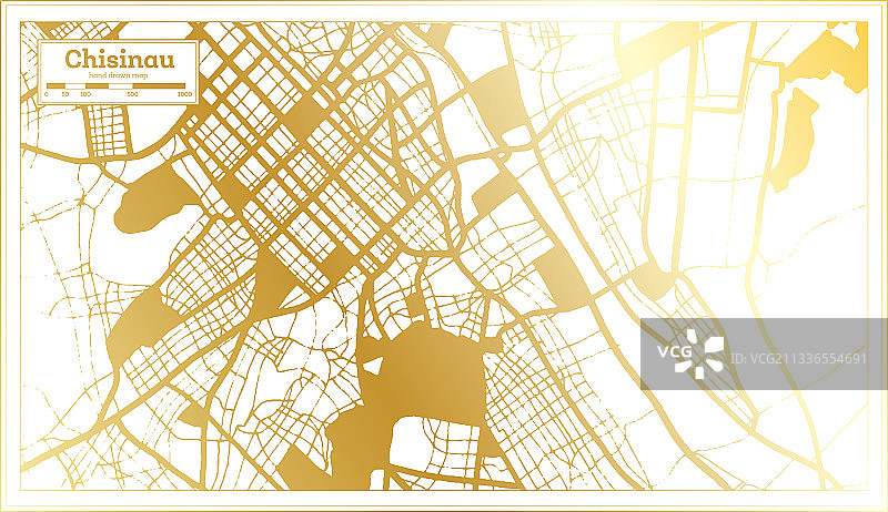基希讷乌摩尔多瓦城市地图在复古风格中图片素材