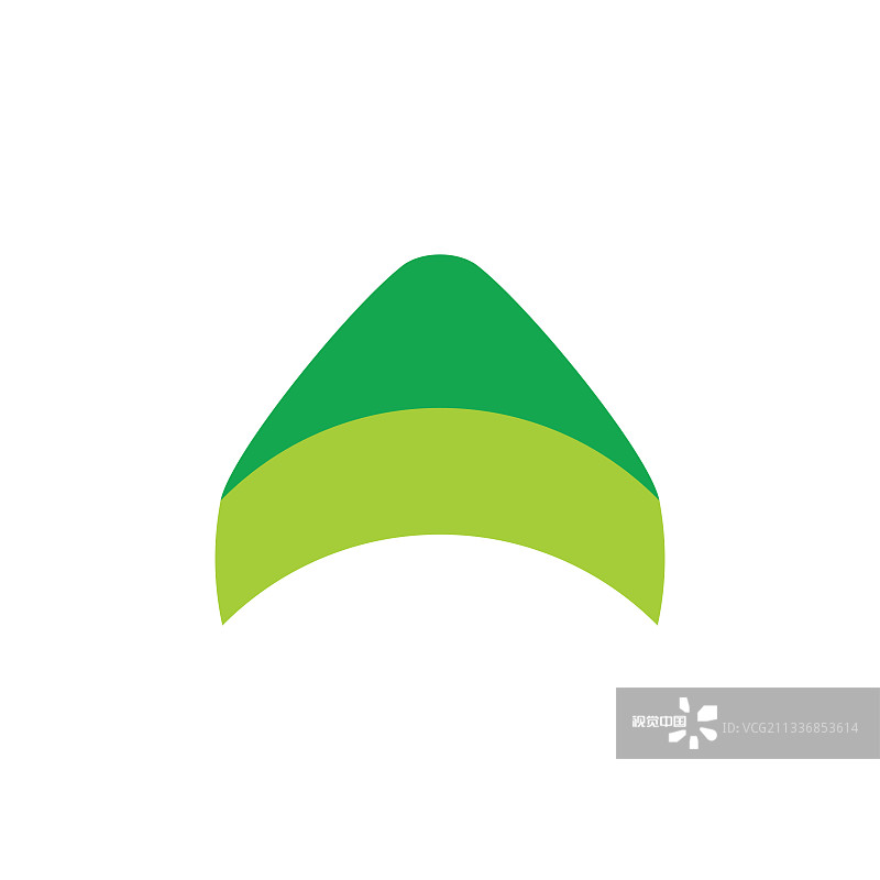 抽象的三角形简单的绿色山标志图片素材