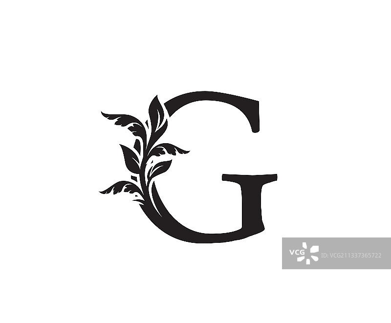 经典的字母g纹章标志复古经典图片素材