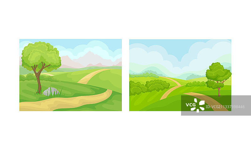 蜿蜒的乡村道路和绿色的景观图片素材