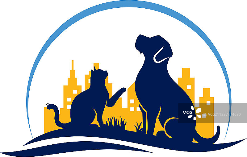 猫和狗标志设计模板图片素材