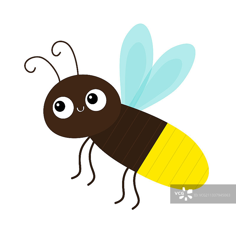 可爱的萤火虫甲虫昆虫动物卡通图片素材