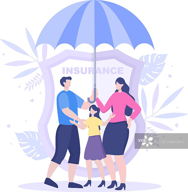 概念伞盾家庭保险图片素材