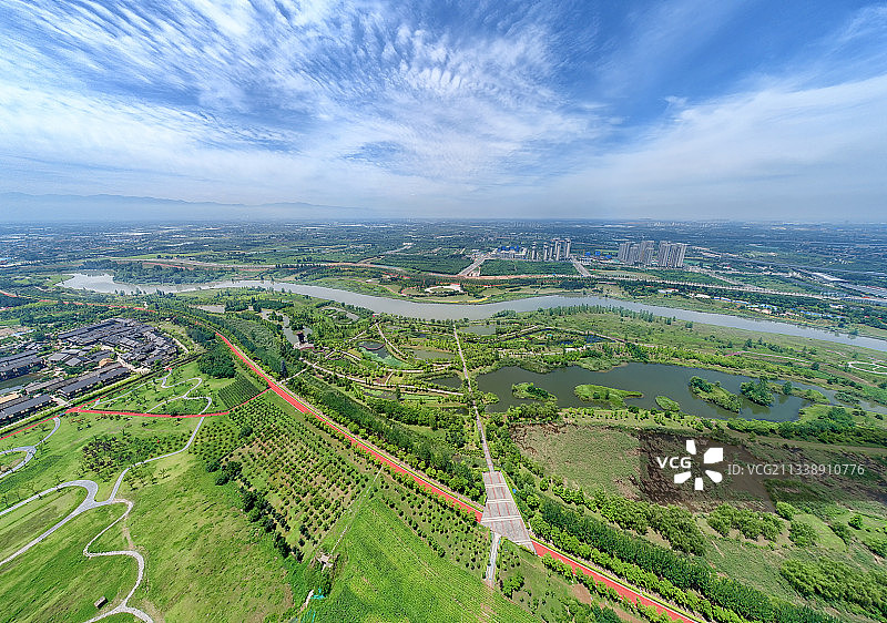 西安沣河生态区图片素材