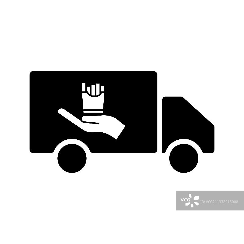 卡车图标与食品送货车图标图片素材