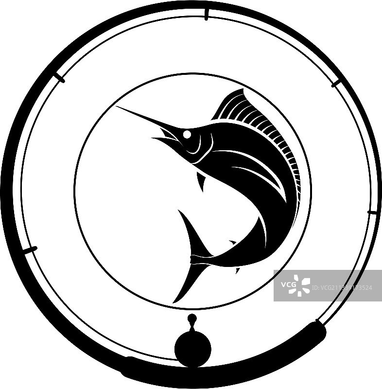 钓鱼的徽章图片素材