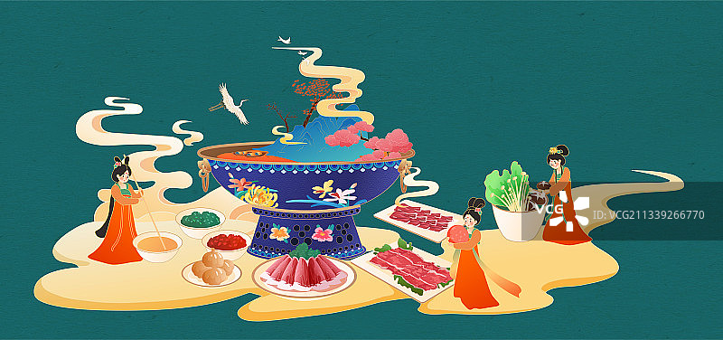 老北京铜锅涮羊肉图片素材