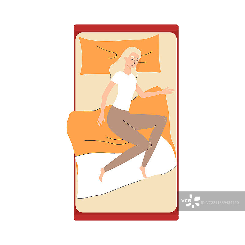 躺在床上的女人饱受失眠之苦图片素材