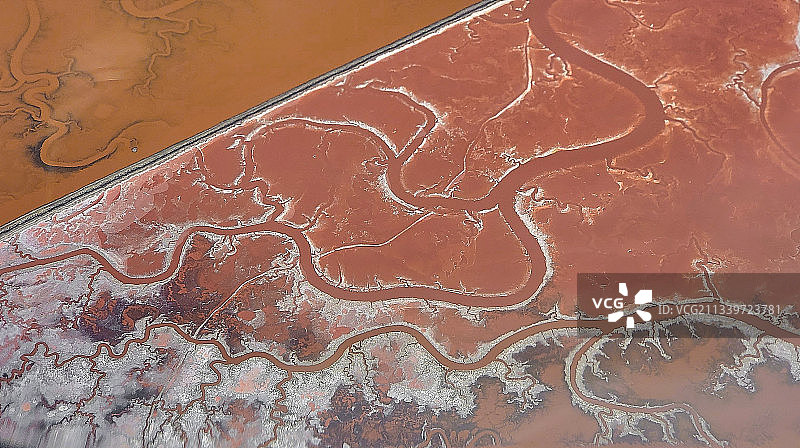 鸟瞰图在南澳大利亚盐湖，美国，美国图片素材