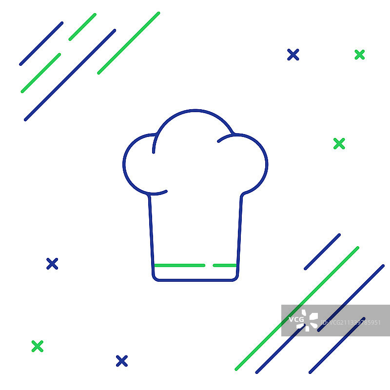 线厨师帽图标孤立的白色背景图片素材