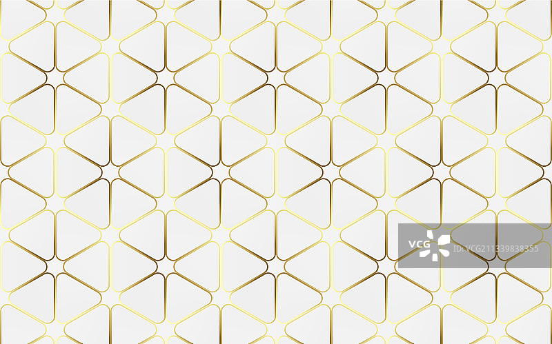 抽象的白色和金色豪华几何图案图片素材