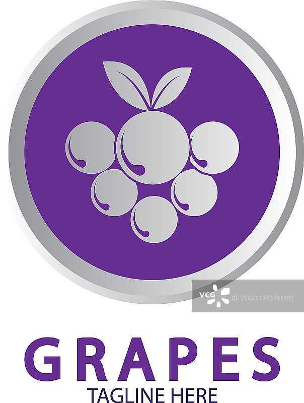 葡萄标志图标孤立的有机葡萄酒品牌图片素材