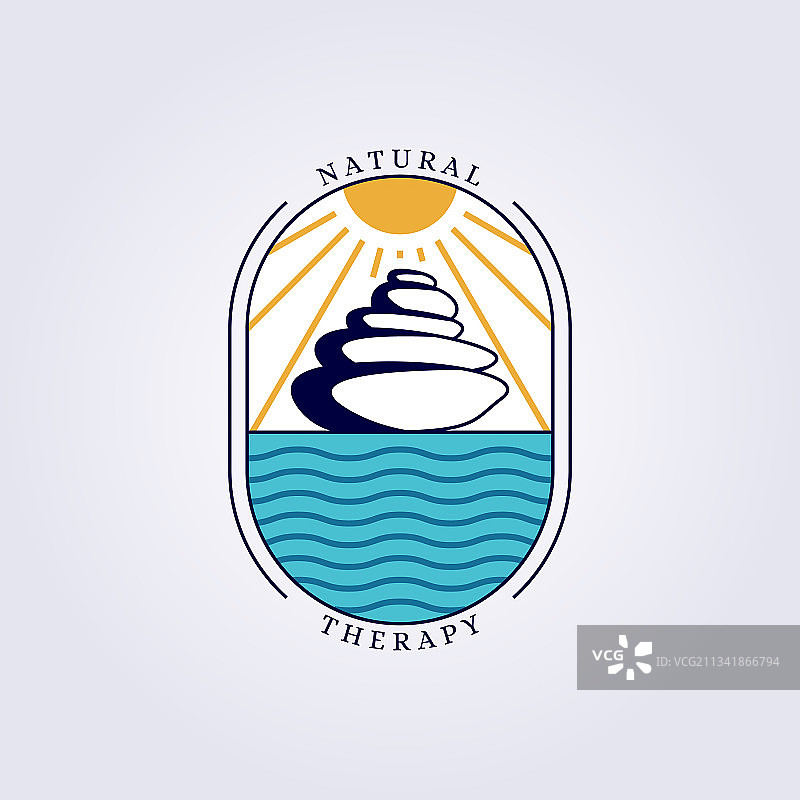 自然平衡禅石logo设计海洋图片素材