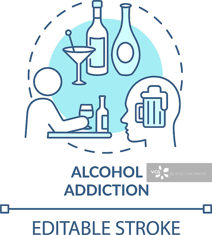 酒精成瘾概念图标图片素材