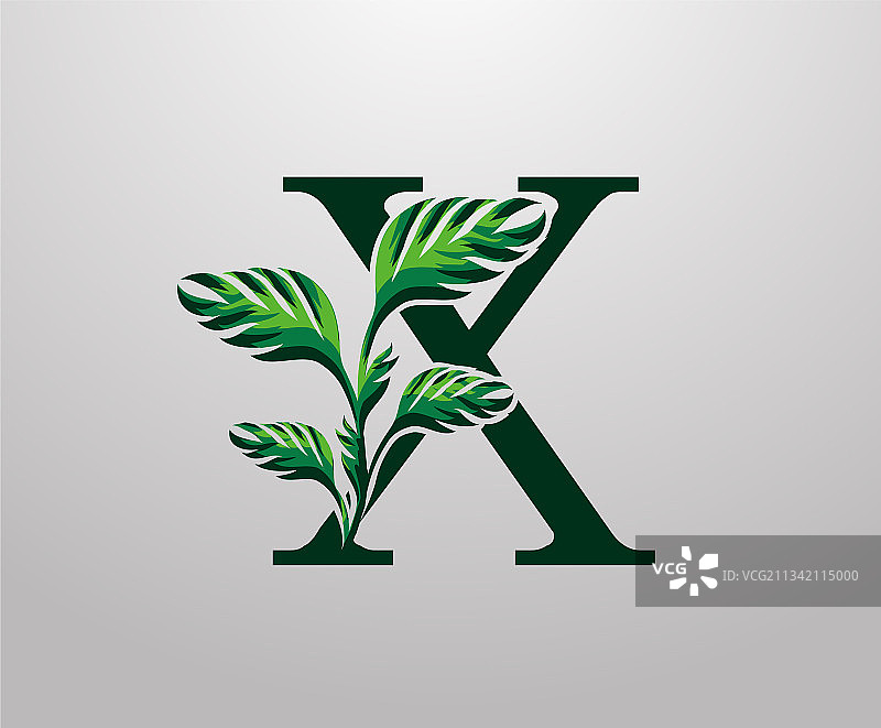 字母x怪兽绿色植物图标热带图片素材