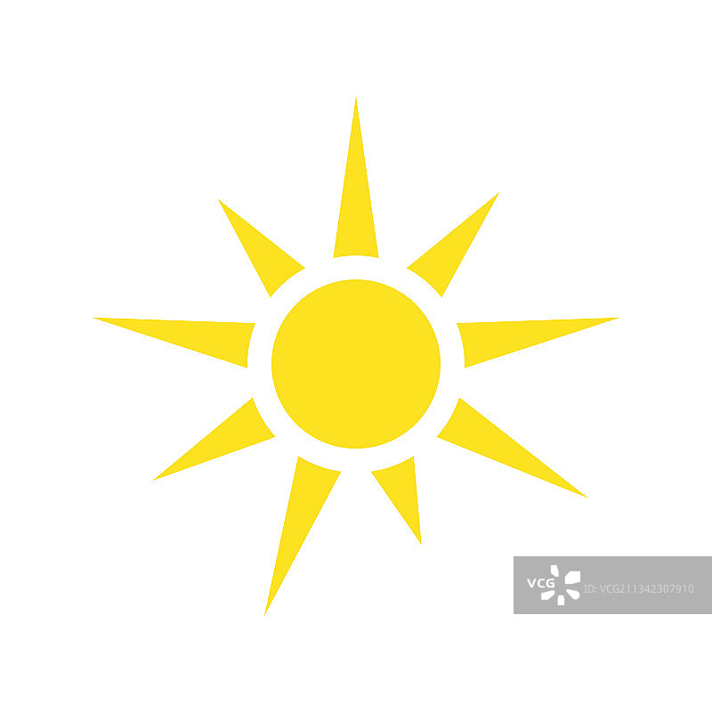 太阳图标设计孤立在白色背景上图片素材
