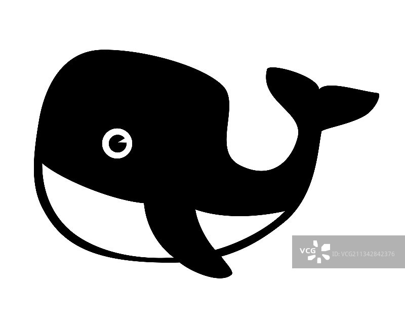 鲸鱼图标可爱的鲸鱼符号扁平的标志图片素材
