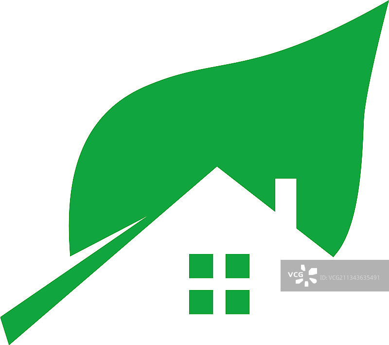 绿色房子的标志图片素材