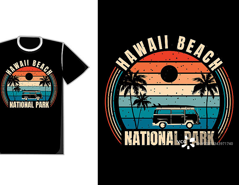 t恤剪影夏威夷海滩国家日落图片素材