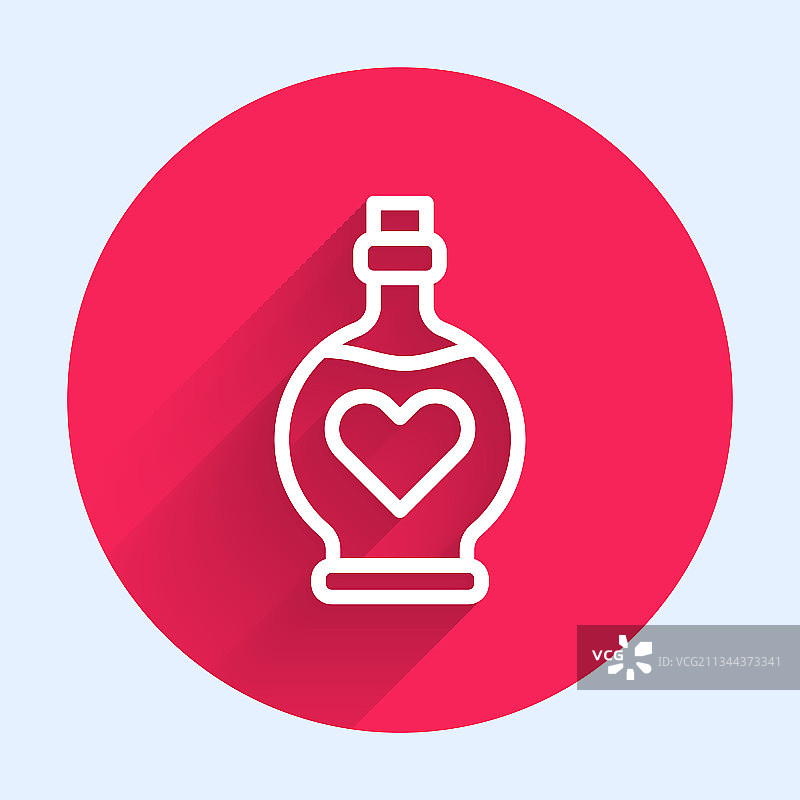 白线瓶与爱情药水图标隔离图片素材