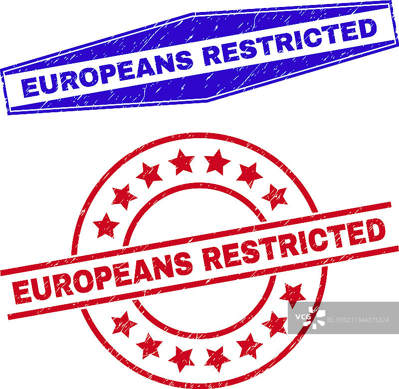 欧洲人限制腐蚀徽章在圆形和图片素材
